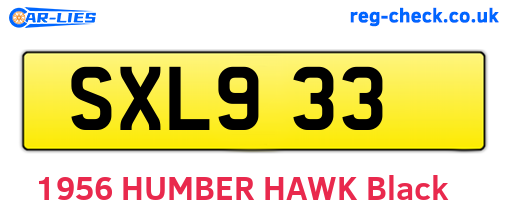 SXL933 are the vehicle registration plates.