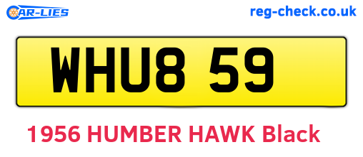 WHU859 are the vehicle registration plates.