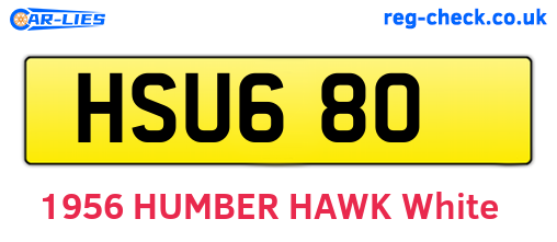 HSU680 are the vehicle registration plates.