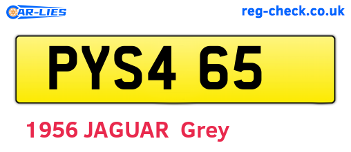 PYS465 are the vehicle registration plates.