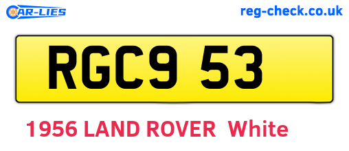 RGC953 are the vehicle registration plates.