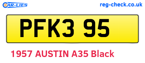 PFK395 are the vehicle registration plates.