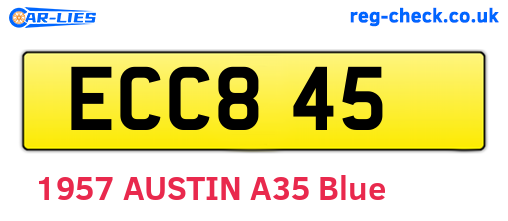 ECC845 are the vehicle registration plates.