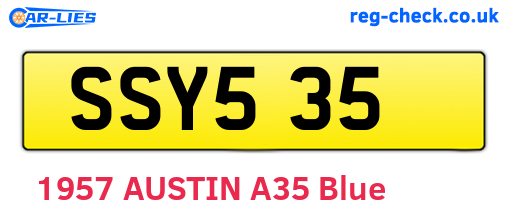 SSY535 are the vehicle registration plates.