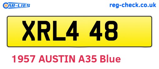 XRL448 are the vehicle registration plates.