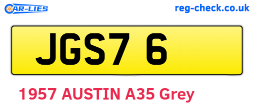 JGS76 are the vehicle registration plates.