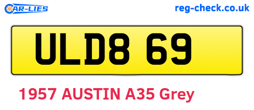 ULD869 are the vehicle registration plates.