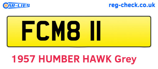 FCM811 are the vehicle registration plates.