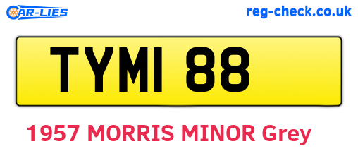 TYM188 are the vehicle registration plates.