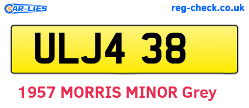 ULJ438 are the vehicle registration plates.