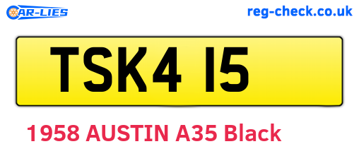 TSK415 are the vehicle registration plates.