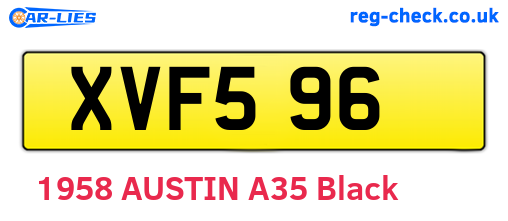 XVF596 are the vehicle registration plates.