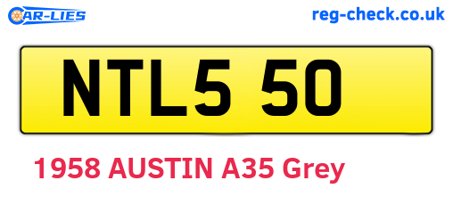 NTL550 are the vehicle registration plates.