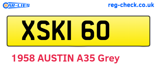 XSK160 are the vehicle registration plates.