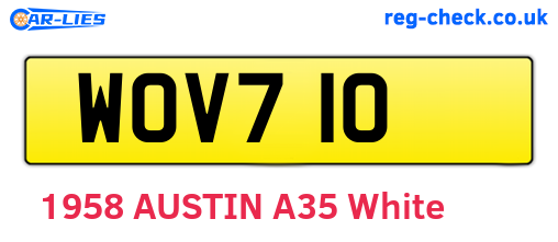 WOV710 are the vehicle registration plates.