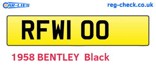RFW100 are the vehicle registration plates.