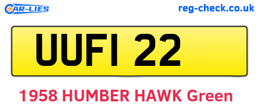 UUF122 are the vehicle registration plates.