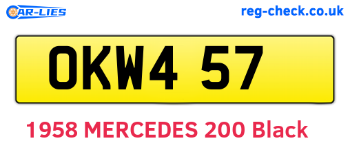 OKW457 are the vehicle registration plates.