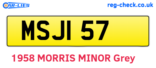 MSJ157 are the vehicle registration plates.