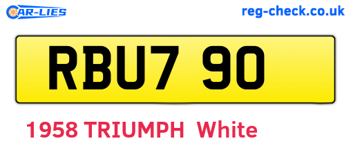 RBU790 are the vehicle registration plates.