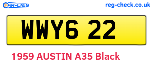 WWY622 are the vehicle registration plates.