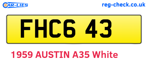 FHC643 are the vehicle registration plates.