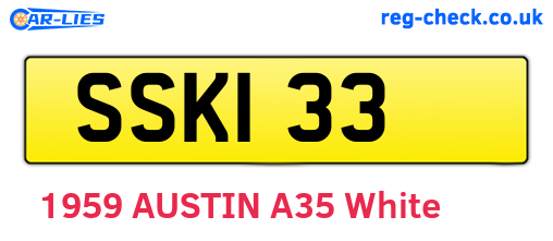 SSK133 are the vehicle registration plates.