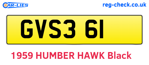 GVS361 are the vehicle registration plates.