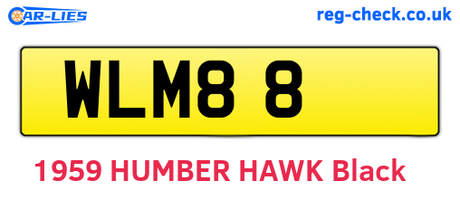 WLM88 are the vehicle registration plates.