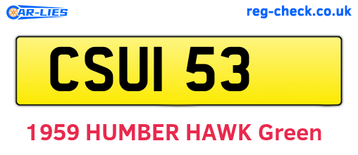 CSU153 are the vehicle registration plates.