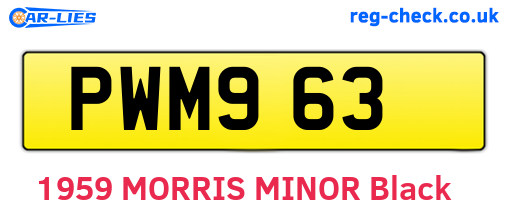 PWM963 are the vehicle registration plates.