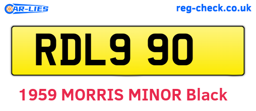 RDL990 are the vehicle registration plates.