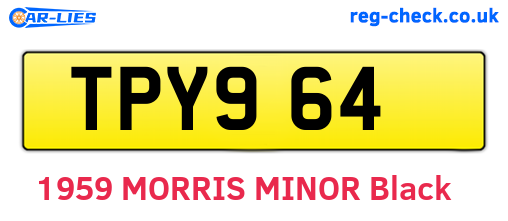 TPY964 are the vehicle registration plates.