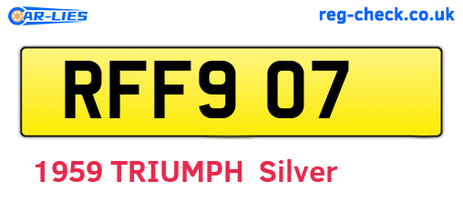 RFF907 are the vehicle registration plates.