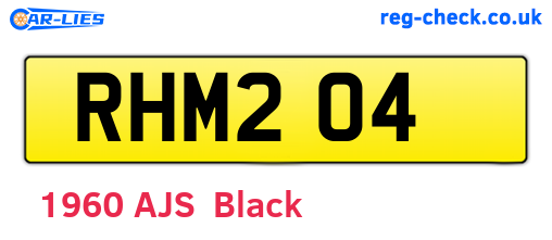 RHM204 are the vehicle registration plates.