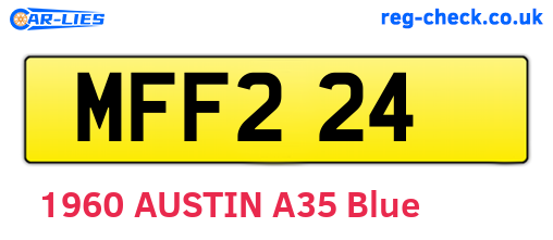 MFF224 are the vehicle registration plates.