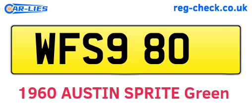 WFS980 are the vehicle registration plates.