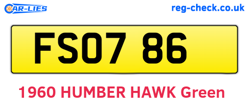 FSO786 are the vehicle registration plates.