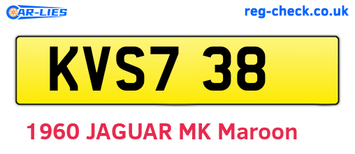 KVS738 are the vehicle registration plates.