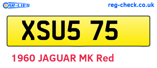XSU575 are the vehicle registration plates.