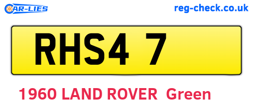 RHS47 are the vehicle registration plates.