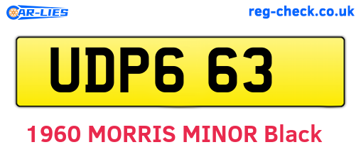UDP663 are the vehicle registration plates.
