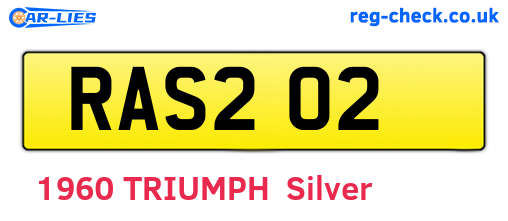 RAS202 are the vehicle registration plates.