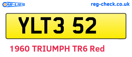 YLT352 are the vehicle registration plates.