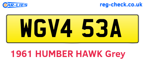 WGV453A are the vehicle registration plates.