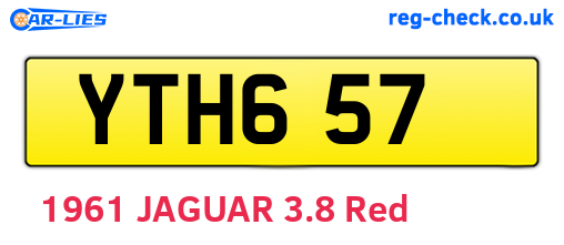 YTH657 are the vehicle registration plates.