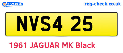 NVS425 are the vehicle registration plates.