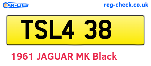 TSL438 are the vehicle registration plates.