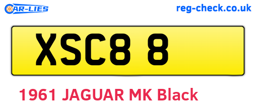 XSC88 are the vehicle registration plates.