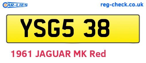 YSG538 are the vehicle registration plates.